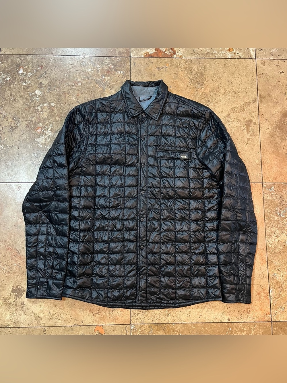 The North Face Men’s Thermoball Insulated Quilted Button Black Jacket Size Small
